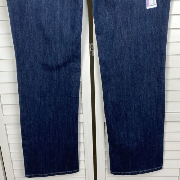 New Eddie Bauer Straight Leg Jeans Dark Wash Mid Rise Pants Womens Size 16 - Picture 6 of 10